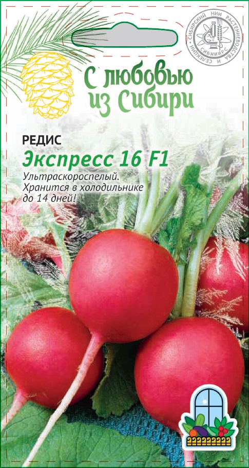 Редис Экспресс 16 F1 2 гр цв.п.(Сибирская серия) семена редис экспресс 16 f1 2г