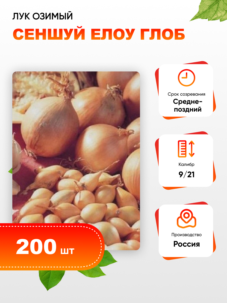 

Лук озимый Сеншуй Елоу Глоб (калибр 9/21) 200 шт