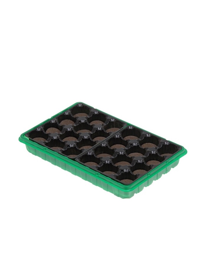 Комплект для выращивания рассады с торф таблетками (24 табл диам.41 мм+кассета+лоток)