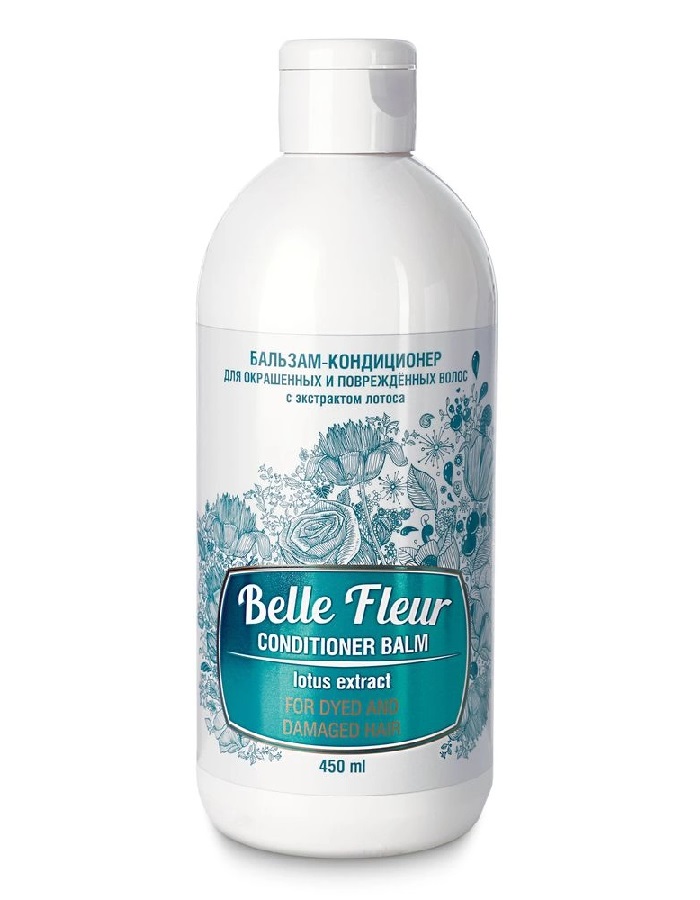 Бальзам-кондиционер Belle Fleur для окрашенных и поврежденных волос с экстрактом лотоса 450 мл. 