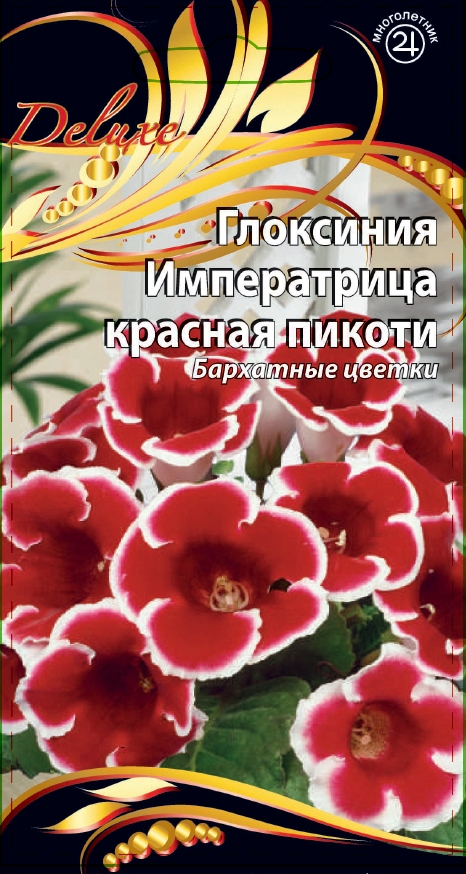 Глоксиния Императрица красная пикоти цвп 5 шт 92₽