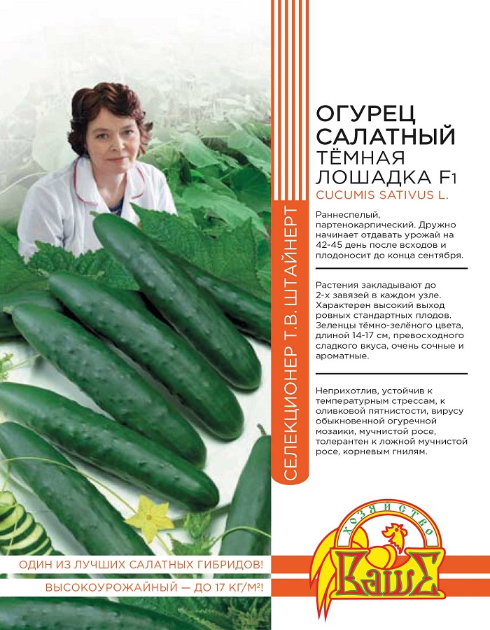 

Огурец салатный Темная лошадка F1 10 шт. цв.п (Штайнерт)