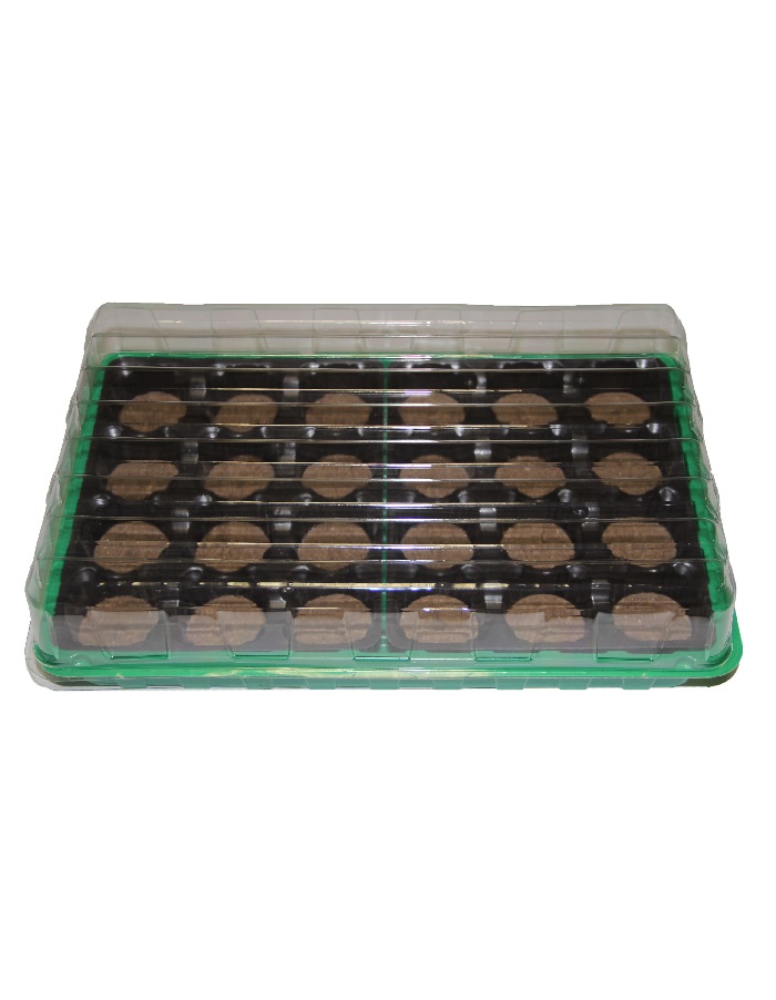 Минипарник для выращивания рассады с торф таблетками (24 табл диам.41 мм+кассета+лоток+крышка)