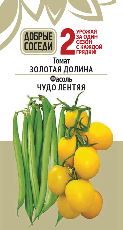 

Томат ЗОЛОТАЯ ДОЛИНА и Фасоль ЧУДО ЛЕНТЯЯ