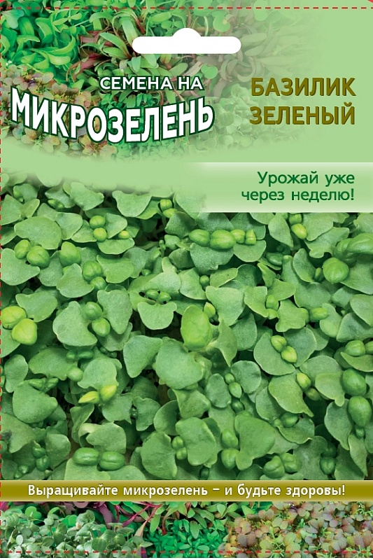Микрозелень Базилик зеленый Застольный - 5 гр цв.п