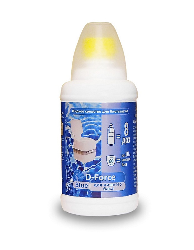 Жидкое средство для биотуалетов D-FORCE blue (для нижнего сливного бака биотуалета) 