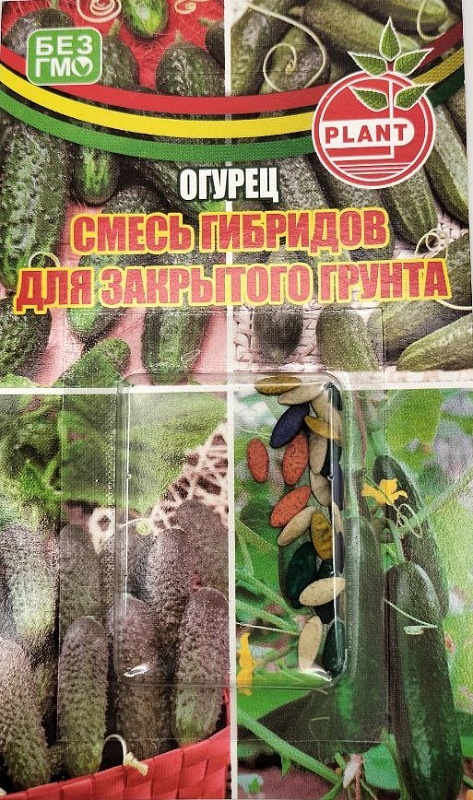 Огурец Смесь гибридов огурца для закрытого грунта (Plant) Блистер (УД) 20 шт цв.п 